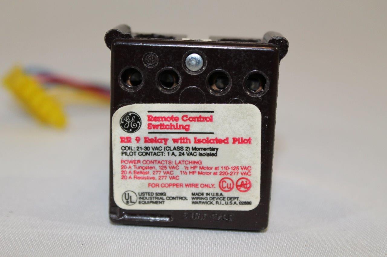 GE RR9 Low Voltage Pilot Light Remote Control Relay Switch RR9PBP with