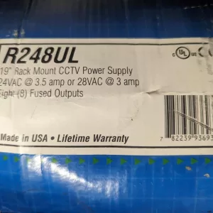 19" Rack Mount CCTV Power Supply, 24VAC or 28VAC, 8 Outputs Altronix R248UL PSU