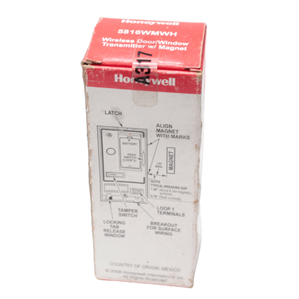 Honeywell 5816WMWH White Door and Window Transmitter with Magnet