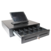 Touch Dynamic CD-BL-2000 Cash Drawer Register with rotating iPad Black Swivel Pedestal POS Tablet Stand Cash Register Drawer Box Works Compatible Epson/Star POS Printers