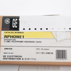 GE General Electric 1 Line Telephone Override Card CAT RPHONE1 UPC 043180-59010