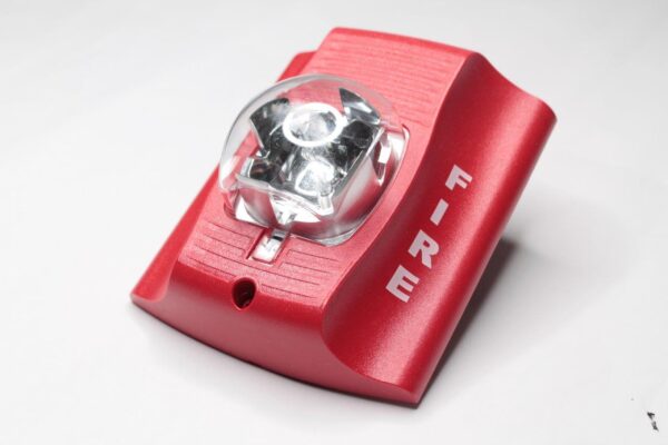 System Sensor SR Strobe STD CD, Red, Wall Mount, FIRE Lettering, Standard Candela