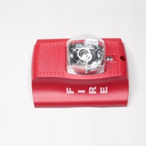 System Sensor SR Strobe STD CD, Red, Wall Mount, FIRE Lettering, Standard Candela