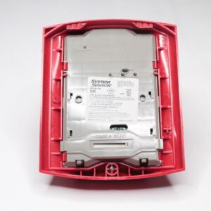 System Sensor SR Strobe STD CD, Red, Wall Mount, FIRE Lettering, Standard Candela