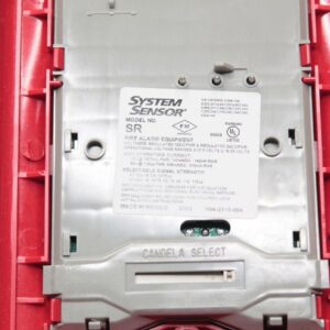 System Sensor SR Strobe STD CD, Red, Wall Mount, FIRE Lettering, Standard Candela