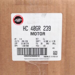 Carrier HC40GR239 Motor, Fan, 1/4hp