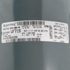 Genteq 5KCP39KF WF71S 1/4 Hp 208/230 V 1100/900 RPM 1 PH Condenser Fan Motor HC40GR239