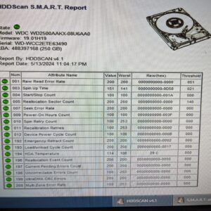 Hard drive 250GB WD2500AAKX test results