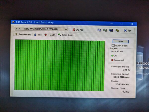Hard drive 250GB WD2500AAKX test results