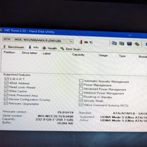 Hard drive 250GB WD2500AAKX test results