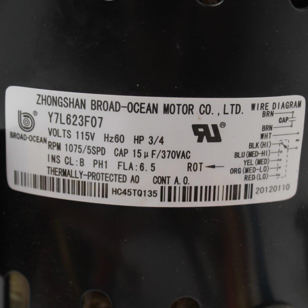 thumbnail image 2 of Y7L623F510 Nordyne Broad-Ocean OEM X13 Gas Furnace Blower Motor 1 HP - NWF Supply 2 of 11