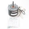 CENTURY 9722 Multifit Condenser Fan Motor DF3G034N, 1/8–1/10–1/12 HP tapped, 208–230V, 1075 RPM, 1-phase PSC, 5 µF/370V capacitor, reversible rotation CCWSE/CWLE, TEAO (enclosed air-over), 42 frame, 1/2″ x 3.0″ flat shaft, ball bearings