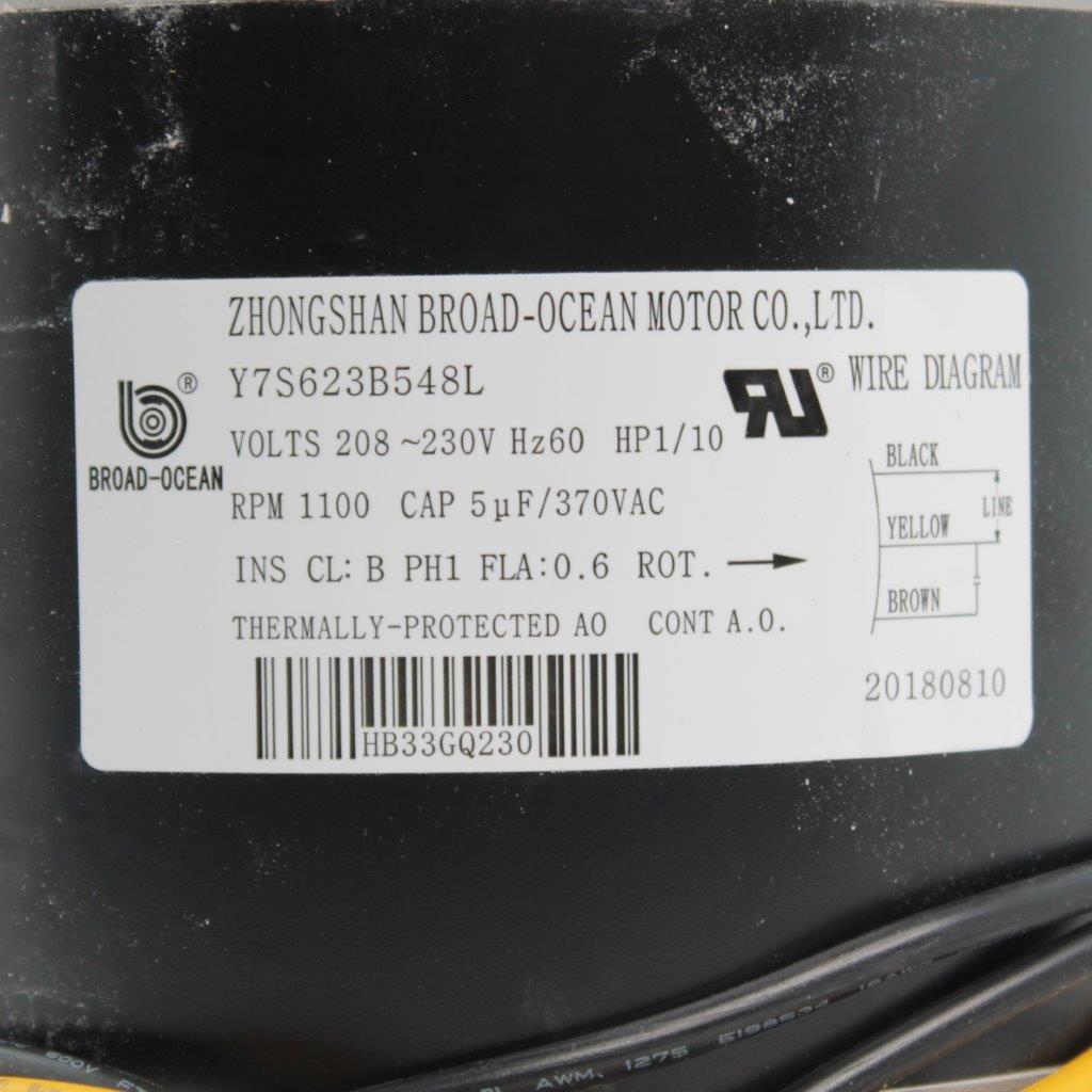 thumbnail image 2 of HB33GQ230 Condenser Fan Motor 1/10 HP 208-230V - Replacement For Carrier & Broad-Ocean AC Units 2 of 4