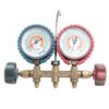Imperial Mechanical 4-Valve Manifold Gauge Set – R410A/R22/R134a, Sight Glass, Aluminum Body, High-Precision Analog Gauges