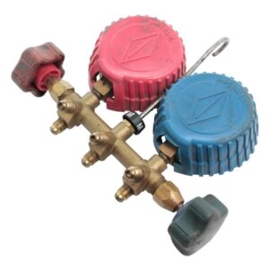 Imperial Mechanical 4-Valve Manifold Gauge Set – R410A/R22/R134a, Sight Glass, Aluminum Body, High-Precision Analog Gauges
