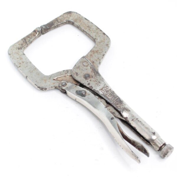 Master Mechanic Clamping Welding Pliers 11R – 11" Locking C-Clamp with Swivel Pads, Made in USA