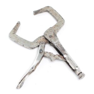 Master Mechanic Clamping Welding Pliers 11R – 11" Locking C-Clamp with Swivel Pads, Made in USA