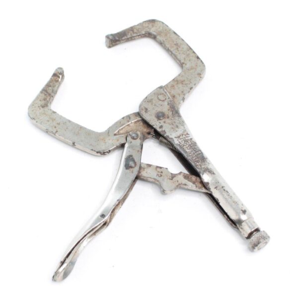 Master Mechanic Clamping Welding Pliers 11R – 11" Locking C-Clamp with Swivel Pads, Made in USA