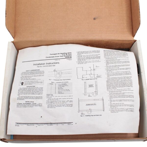 Carrier CAOVRFLW001A00 Condensate Drain Trap Accessory Kit – 6 to 30 Ton Units