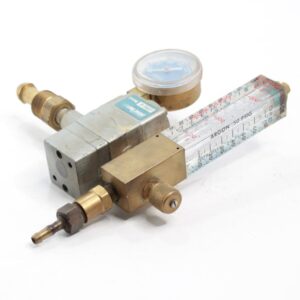 Linde Type R-5007 Inert Gas Regulator with Flowmeter – Preset 50 PSIG for Argon, Helium, C-25, and Nitrogen