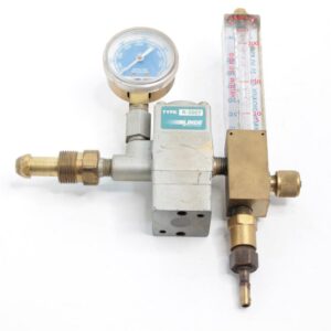 Linde Type R-5007 Inert Gas Regulator with Flowmeter – Preset 50 PSIG for Argon, Helium, C-25, and Nitrogen