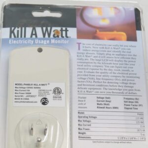 P3 International KILL A WATT Model P4400.01 Electricity Usage Monitor – Energy Consumption Analyzer