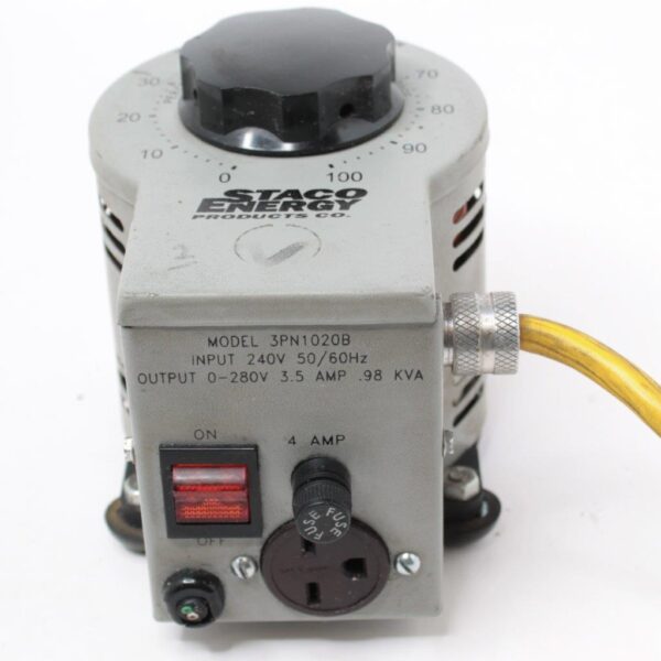 Staco Energy 3PN1020B Variable Autotransformer, 220–280V AC, 10A, 2.8kVA Output