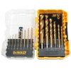 DEWALT 14-Piece Titanium-Coated High-Speed Steel Drill Bit Set, 1/16″–1/2″ with ToughCase Organizer, 135° Split-Point, Reduced-Shank Large Bits for 3/8″ Chucks