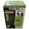 DRUMMOND 1/6 HP Submersible Utility Pump, 1600 GPH max flow, 25 ft max head, 1″ NPT discharge w/ 3/4″ GHT adapter, thermoplastic housing, PSC oil-filled motor, 10 ft cord, CSA/UL listed, drains down to 1/4″