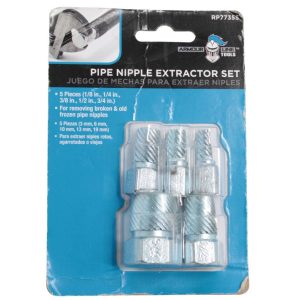 Prime-Line RP77355 1/8", 1/4", 3/8", 1/2" and 3/4" Pipe Nipple extractor set