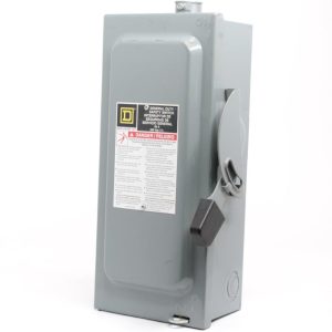 Square D D322N Safety Switch – 60 Amp, 240V AC, 3 Fusible 50A, 3-Pole, 4-Wire, NEMA 1 Indoor, General Duty with Neutral Assembly