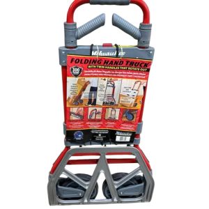 Milwaukee 73895 Folding Hand Truck 300 lb Capacity with Rotating Side Handles, Compact Folding Dolly and Storage Cart