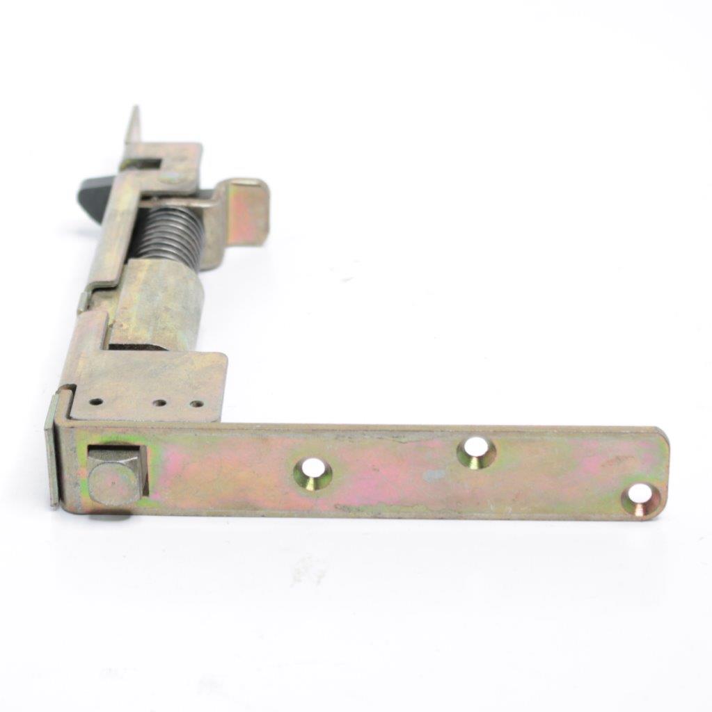 Glynn-Johnson- US26D_7 | Chicago HVAC tools and supplies Metal latch/bolt mechanism with a spring and mounting plate, likely a door strike or hasp component.