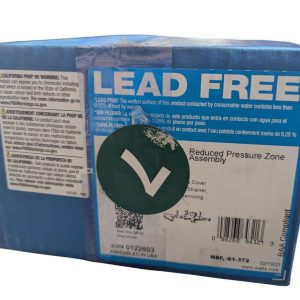 Blue packaging with a large 'LEAD FREE' label, a green checkmark sticker, and warning text on the side.