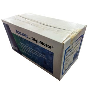 Box of Azur Digi-Motor product with blue-green label and pixelated design on the side
